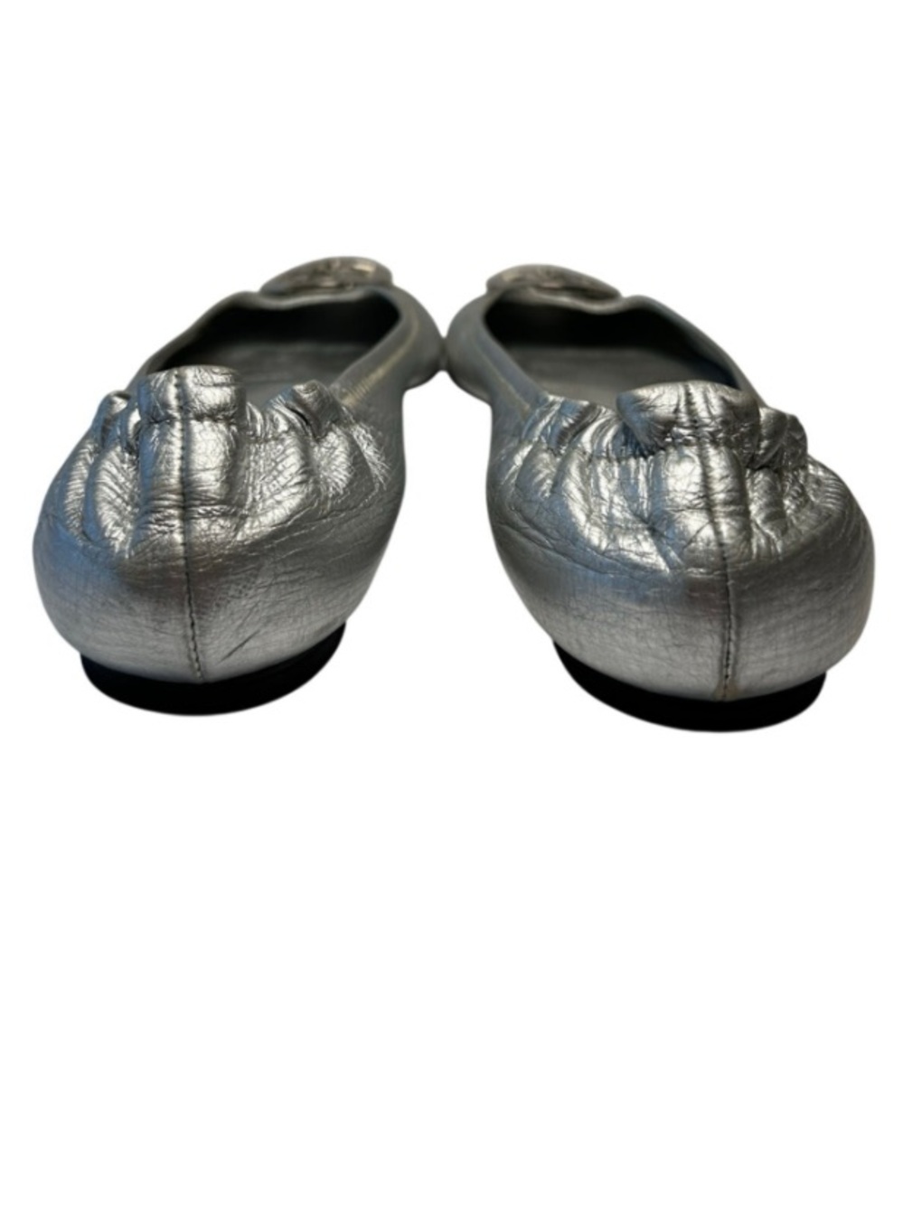 Tory Burch Reva Travel Ballet in metallic silver, travel-friendly, flexible sole - Picture 7 of 11